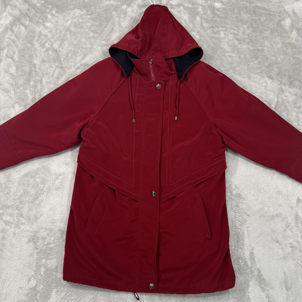 St Johns Bay Coat Womens Medium Red Removable Liner Jacket Soft Warm Interchange